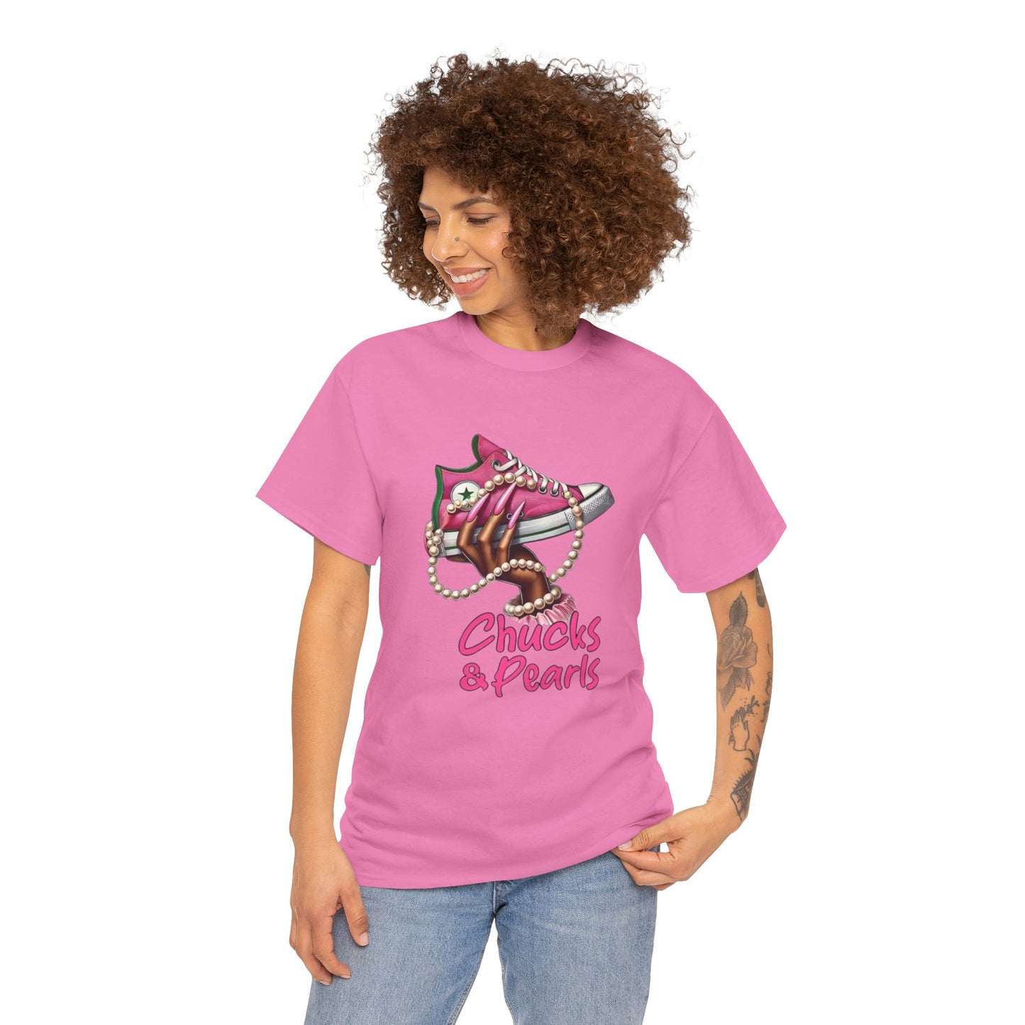 CHUCKS AND PEARLS T-SHIRT